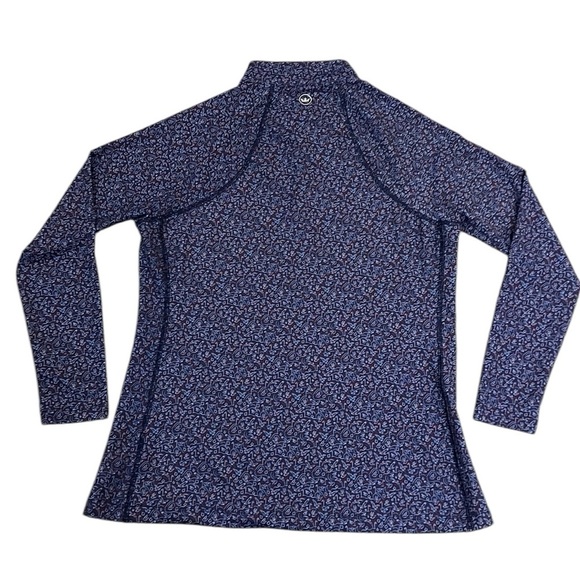 Peter Millar Long Sleeve 1/4 Zip Pullover UPF50+ Navy Blue Equestrian Polo Large - Picture 8 of 12